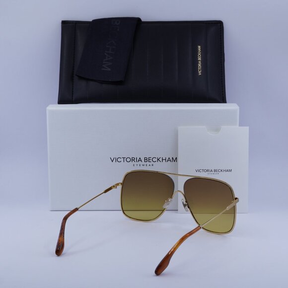 Victoria Beckham VB132S 709 Aviator Sunglasses – Gold/Brown Gradient - Picture 9 of 9